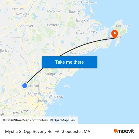 Mystic St Opp Beverly Rd to Gloucester, MA map