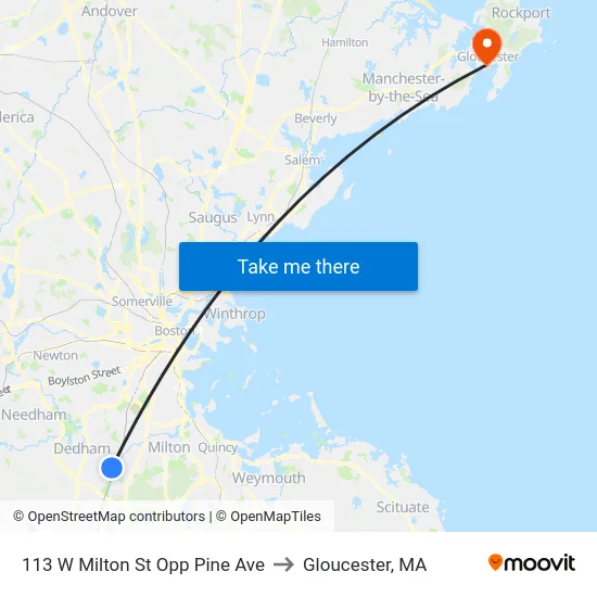 113 W Milton St Opp Pine Ave to Gloucester, MA map