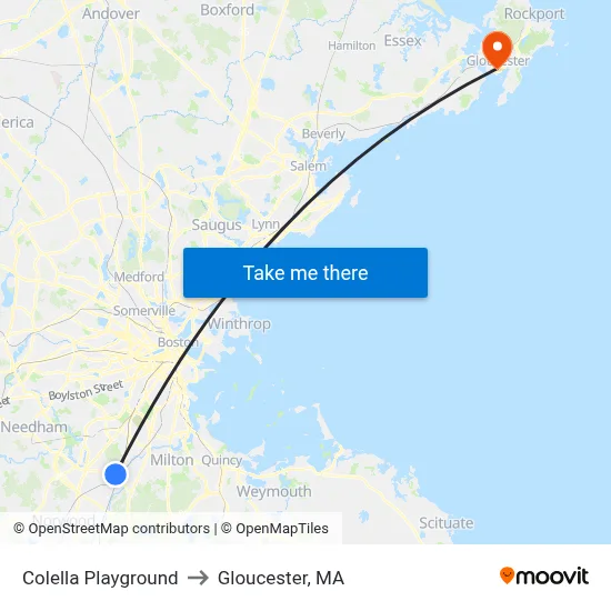Colella Playground to Gloucester, MA map