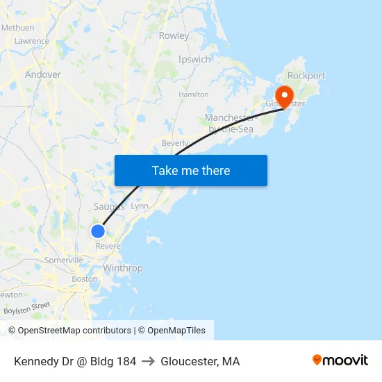Kennedy Dr @ Bldg 184 to Gloucester, MA map