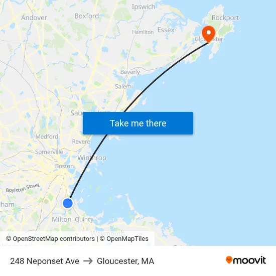 248 Neponset Ave to Gloucester, MA map