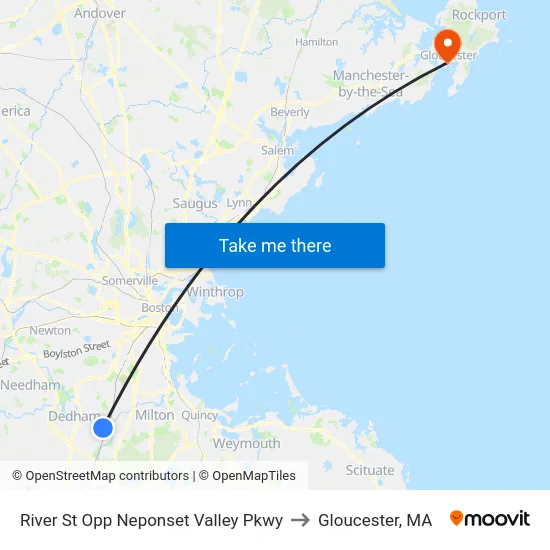 River St Opp Neponset Valley Pkwy to Gloucester, MA map