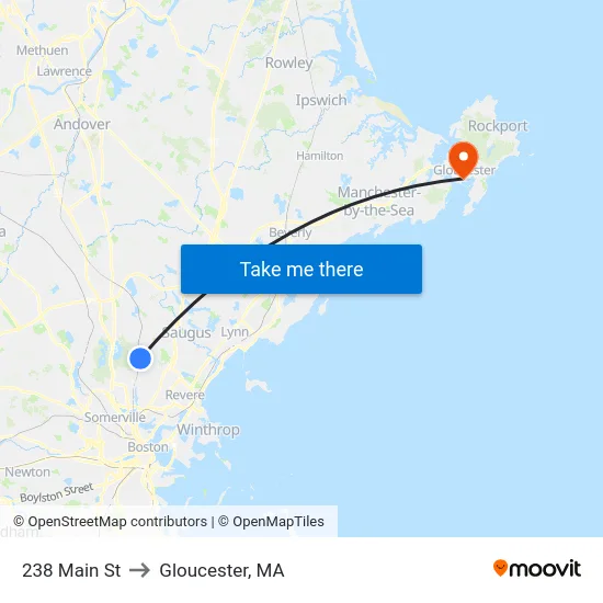 238 Main St to Gloucester, MA map