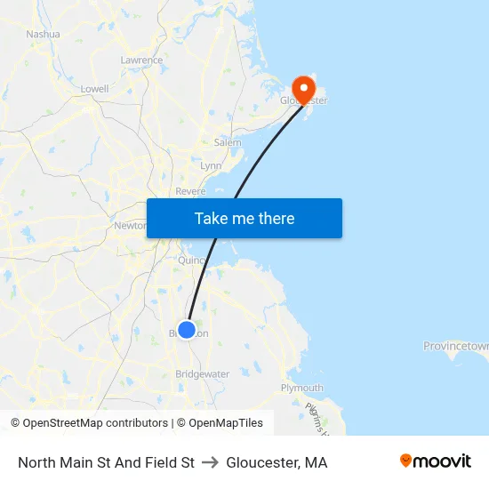 North Main St And Field St to Gloucester, MA map