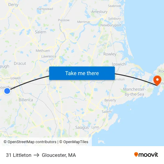 31 Littleton to Gloucester, MA map