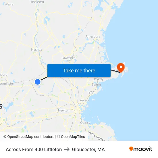 Across From 400 Littleton to Gloucester, MA map