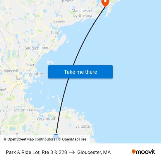 Park & Ride Lot, Rte 3 & 228 to Gloucester, MA map