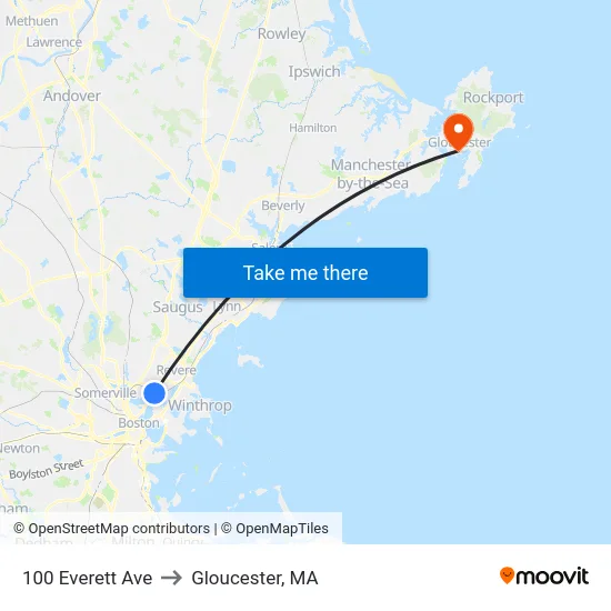 100 Everett Ave to Gloucester, MA map