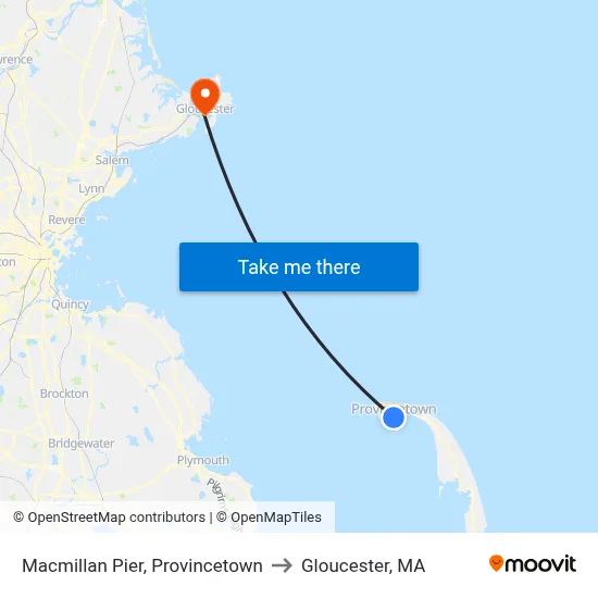 Macmillan Pier, Provincetown to Gloucester, MA map