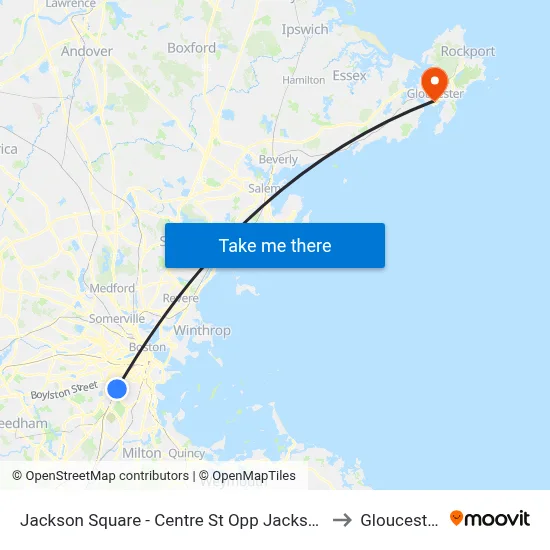 Jackson Square - Centre St Opp Jackson Square Busway to Gloucester, MA map