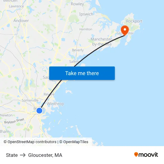 State to Gloucester, MA map