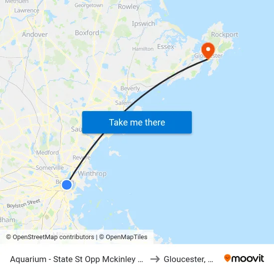 Aquarium - State St Opp Mckinley Sq to Gloucester, MA map