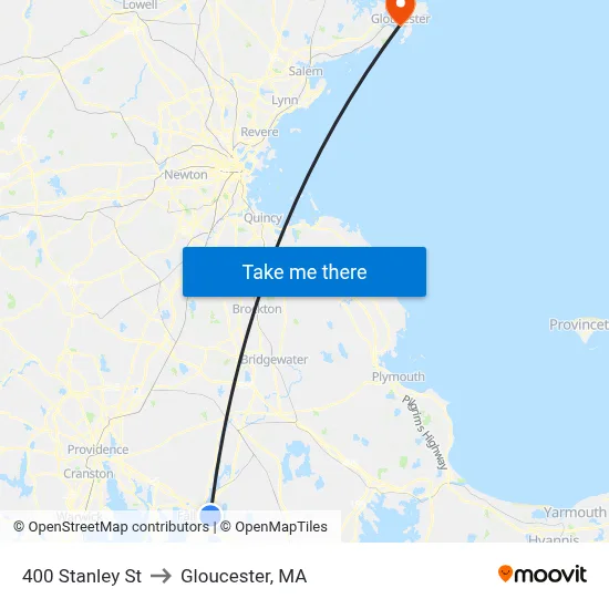 400 Stanley St to Gloucester, MA map