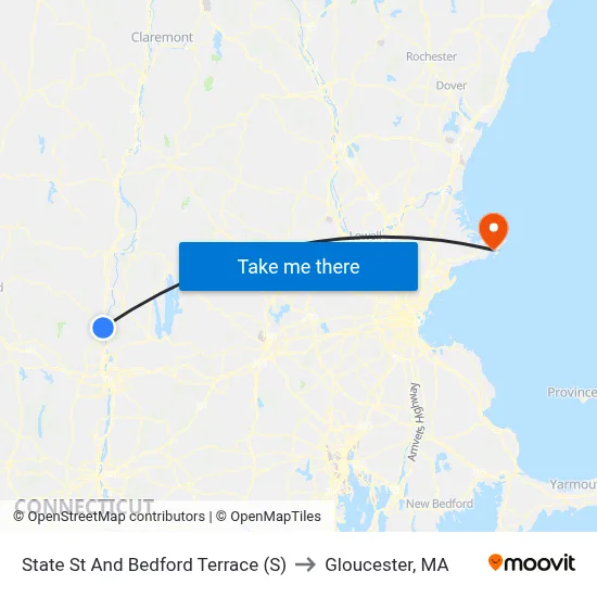 State St And Bedford Terrace (S) to Gloucester, MA map