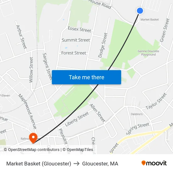 Market Basket (Gloucester) to Gloucester, MA map