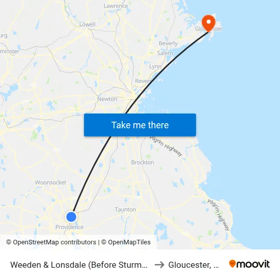 Weeden & Lonsdale (Before Sturman) to Gloucester, MA map