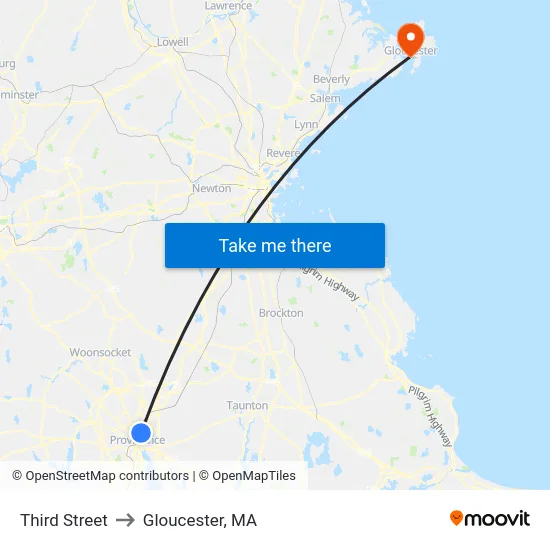 Third Street to Gloucester, MA map