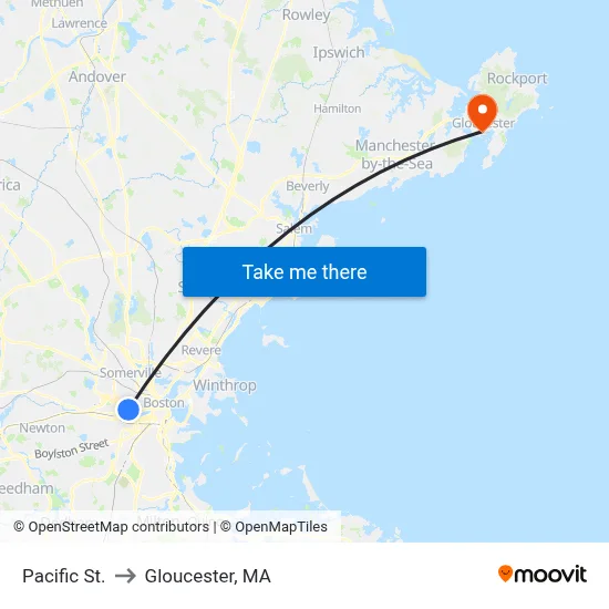 Pacific St. to Gloucester, MA map