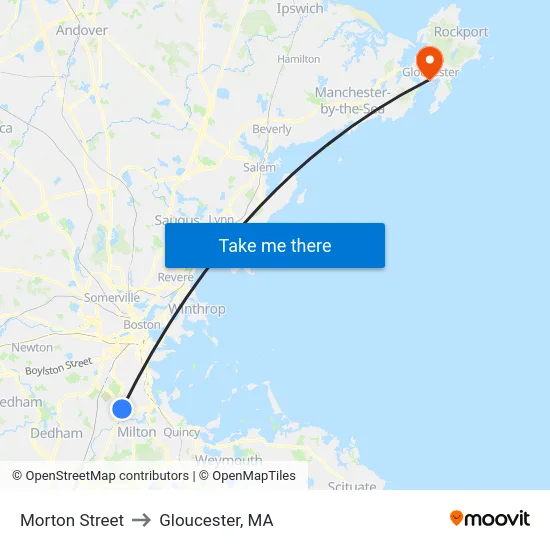 Morton Street to Gloucester, MA map