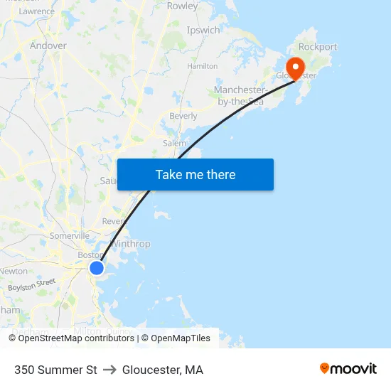 350 Summer St to Gloucester, MA map