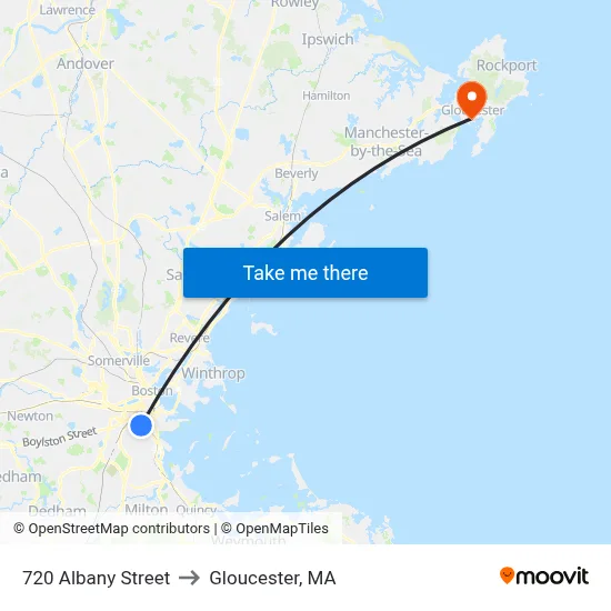 720 Albany Street to Gloucester, MA map