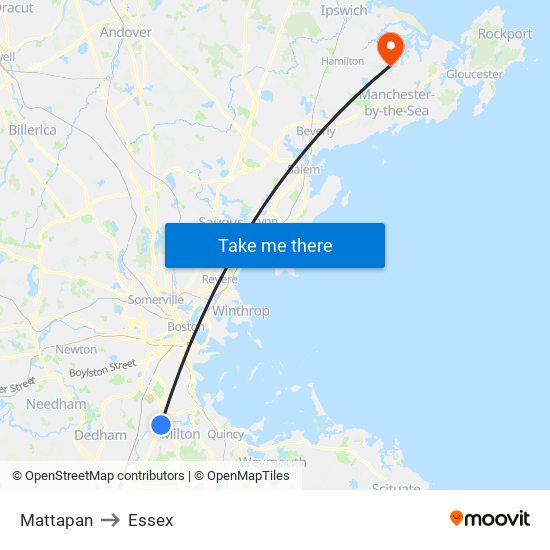 Mattapan to Essex map