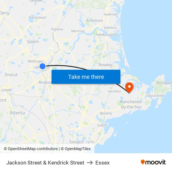 Jackson Street & Kendrick Street to Essex map