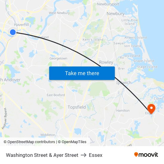 Washington Street & Ayer Street to Essex map