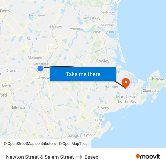 Newton Street & Salem Street to Essex map
