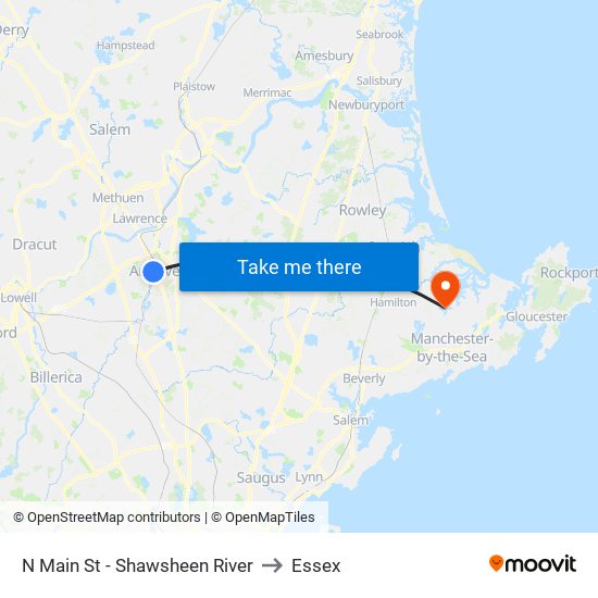 N Main St - Shawsheen River to Essex map