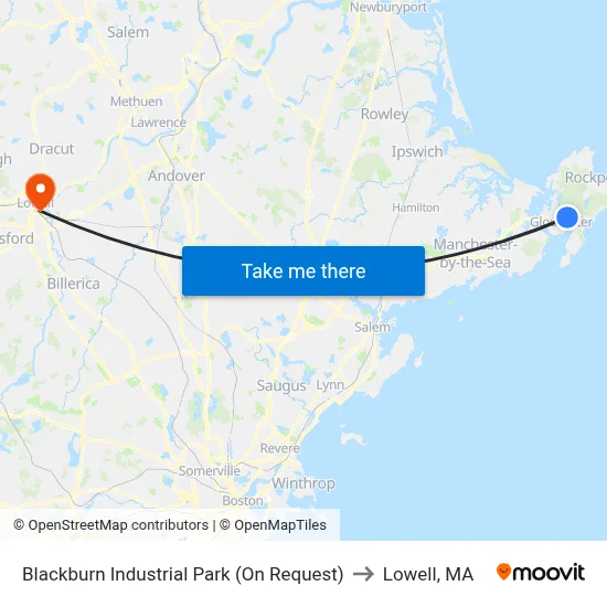 Blackburn Industrial Park (On Request) to Lowell, MA map
