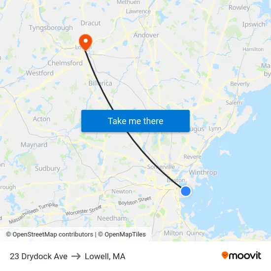 23 Drydock Ave to Lowell, MA map
