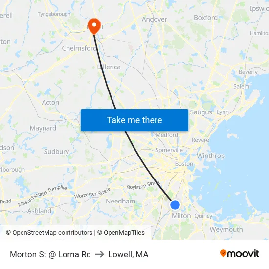 Morton St @ Lorna Rd to Lowell, MA map