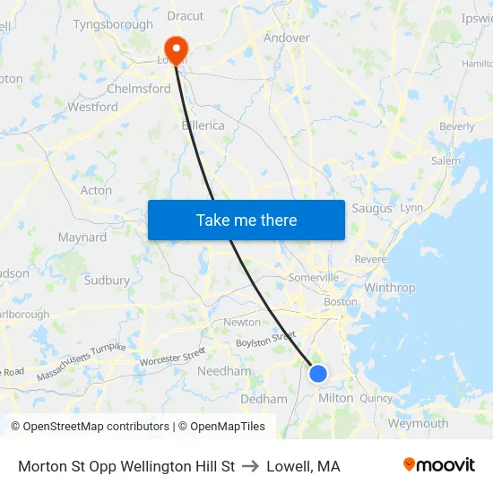 Morton St Opp Wellington Hill St to Lowell, MA map
