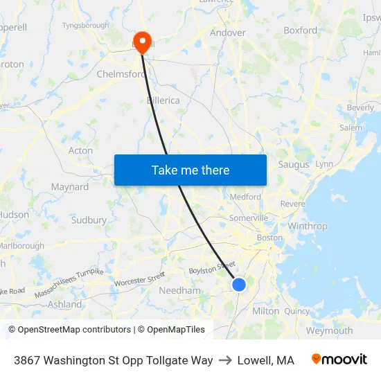 3867 Washington St Opp Tollgate Way to Lowell, MA map