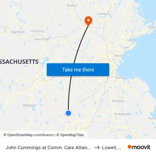 John Cummings at Comm. Care Alliance to Lowell, MA map