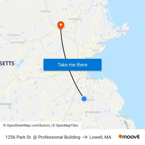 1256 Park St. @ Professional Building to Lowell, MA map
