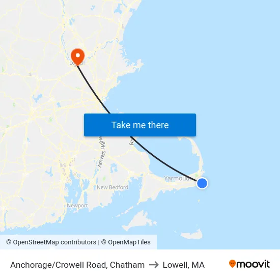 Anchorage/Crowell Road, Chatham to Lowell, MA map