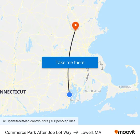 Commerce Park After Job Lot Way to Lowell, MA map