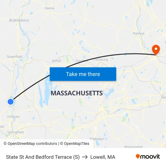 State St And Bedford Terrace (S) to Lowell, MA map