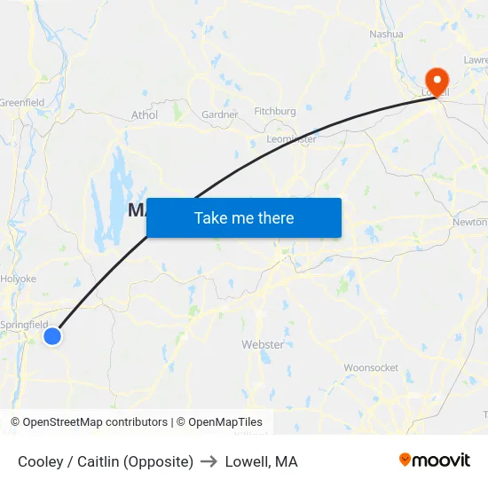 Cooley / Caitlin (Opposite) to Lowell, MA map