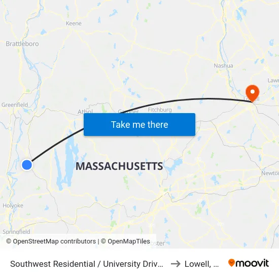 Southwest Residential  / University Drive (S) to Lowell, MA map