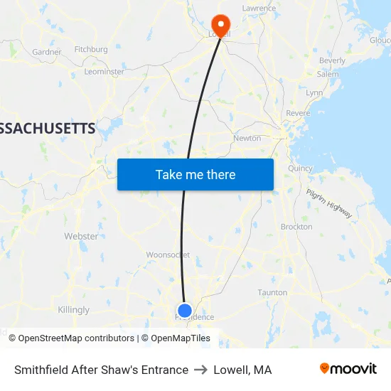 Smithfield After Shaw's Entrance to Lowell, MA map