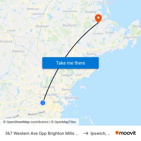 367 Western Ave Opp Brighton Mills Mall to Ipswich, MA map