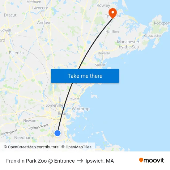 Franklin Park Zoo @ Entrance to Ipswich, MA map
