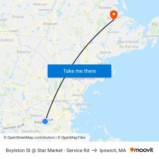 Boylston St @ Star Market - Service Rd to Ipswich, MA map