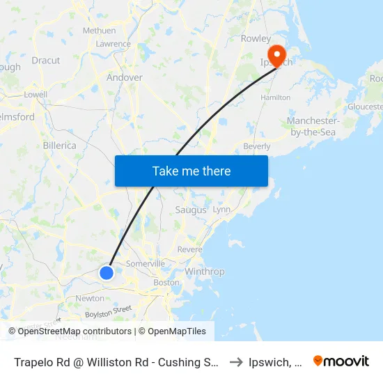 Trapelo Rd @ Williston Rd - Cushing Square to Ipswich, MA map
