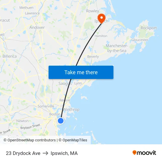23 Drydock Ave to Ipswich, MA map