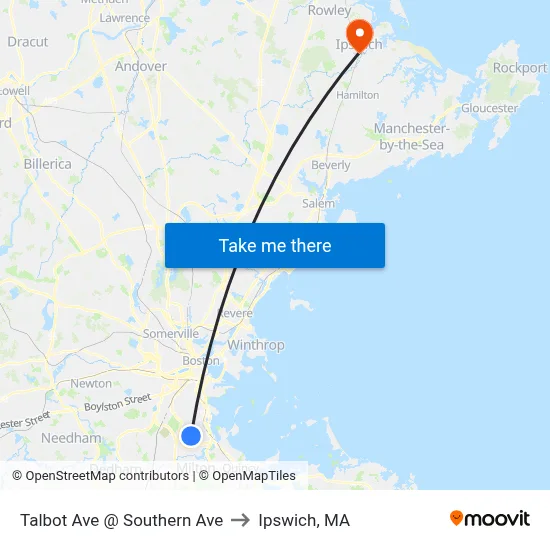 Talbot Ave @ Southern Ave to Ipswich, MA map