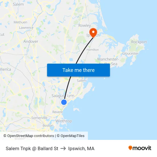 Salem Tnpk @ Ballard St to Ipswich, MA map